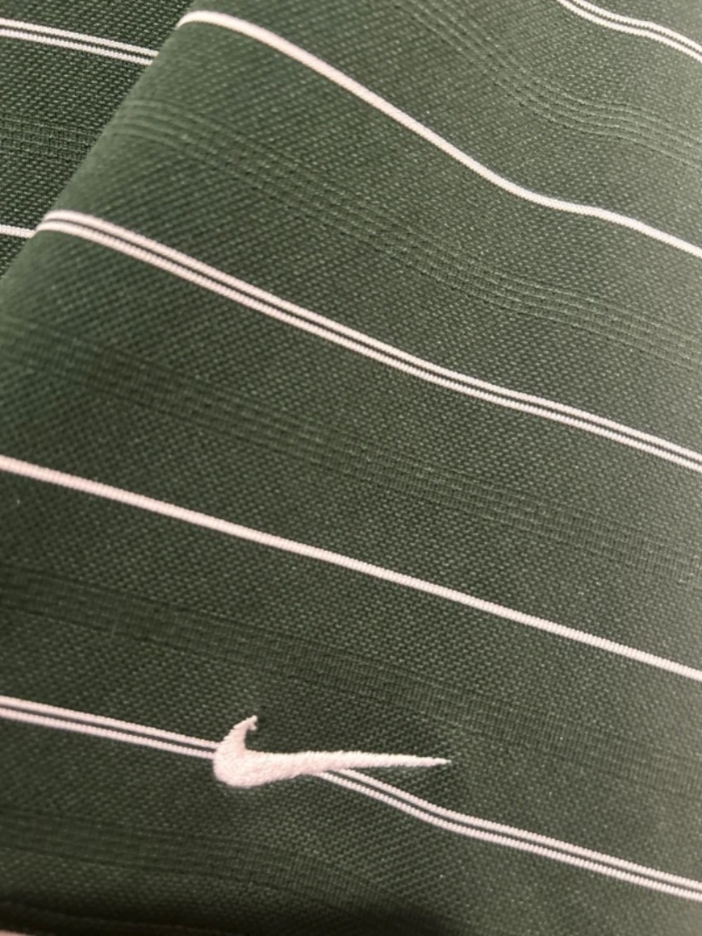Nike Golf Dri Fit Sport Dark Green Striped Polo Shirt Sz. L - Picture 3 of 8